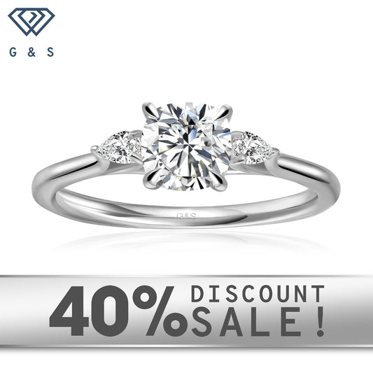 Infinite Love Trilogy Cushion Cut Moissanite Engagement Ring Set in 9ct White Gold