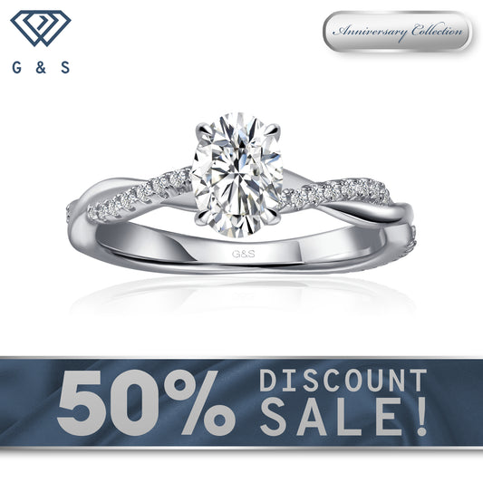 Timeless Infinity Oval Cut Moissanite Engagement Ring