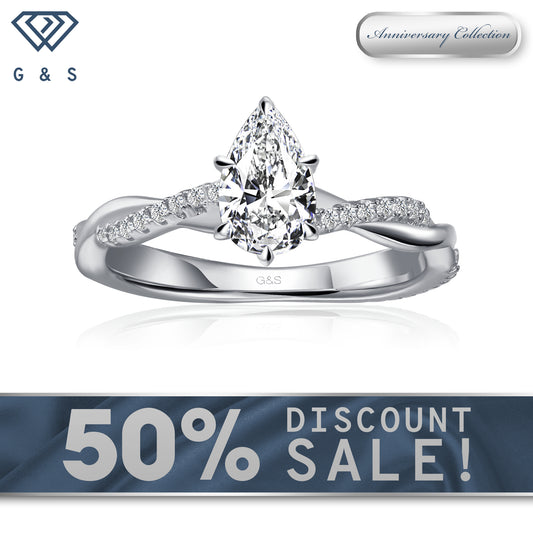 Timeless Infinity Pear Shape Moissanite Engagement Ring