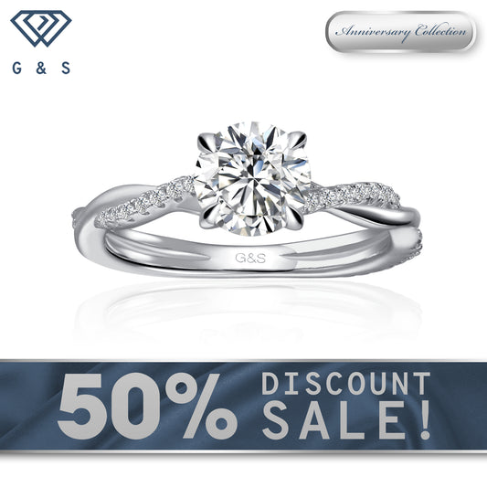 Timeless Infinity Round Brilliant Moissanite Engagement Ring