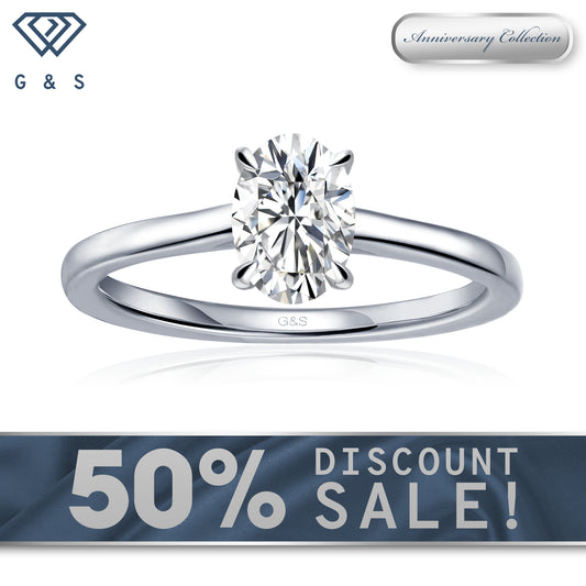 Secret Sparkle Hidden Halo Oval Cut Moissanite Engagement Ring