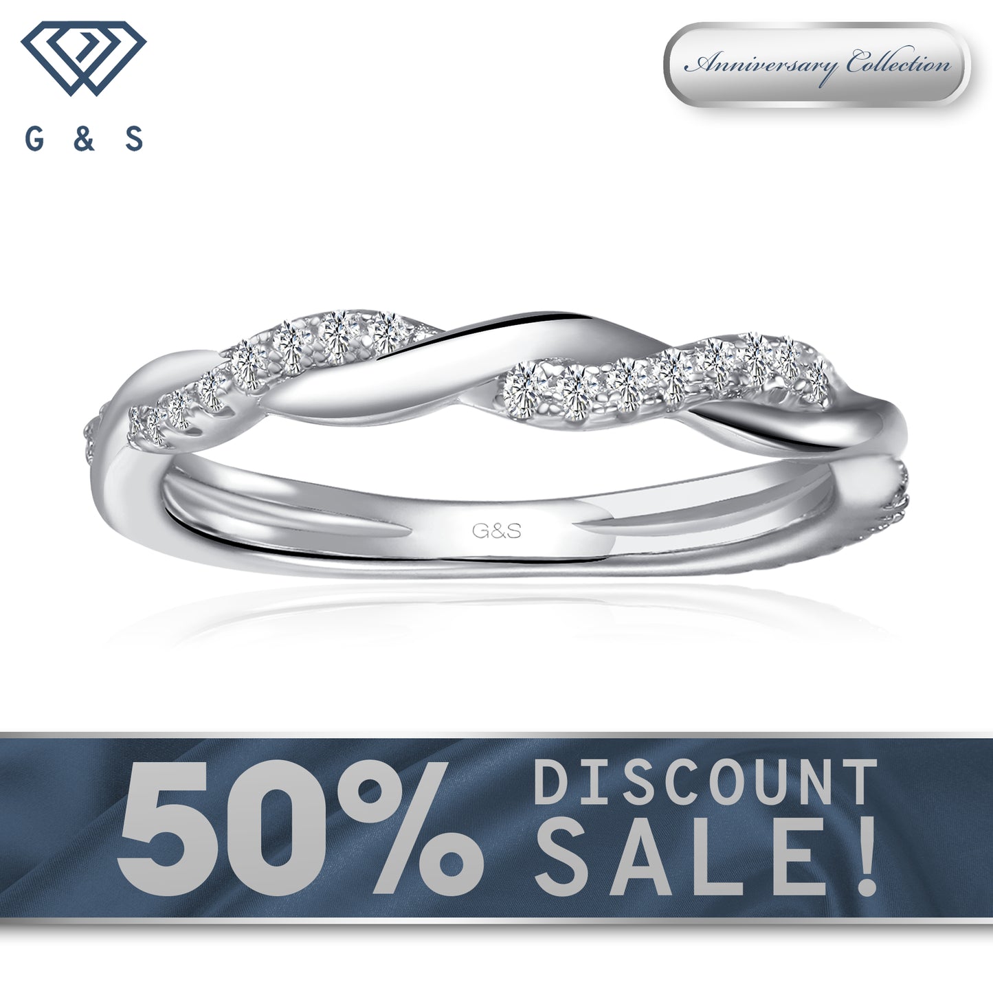 Timeless Infinity Moissanite Wedding Band