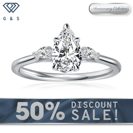 Infinite Love Trilogy Pear Shape Moissanite Engagement Ring