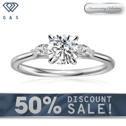 Infinite Love Trilogy Cushion Cut Moissanite Engagement Ring