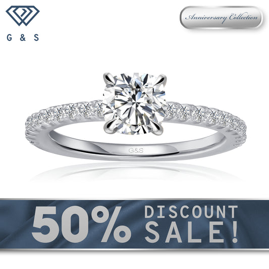 Hidden Elegance Cushion Cut Moissanite Engagement Ring