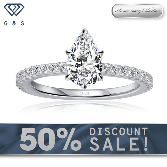 Hidden Elegance Pear Shape Moissanite Engagement Ring