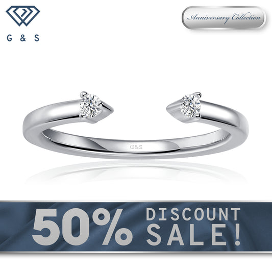 Infinite Love Moissanite Wedding Band Set in Sterling Silver