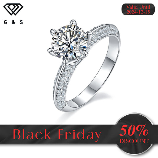 Elegant Pave 1.50ct Moissanite Engagement Ring - Black Friday