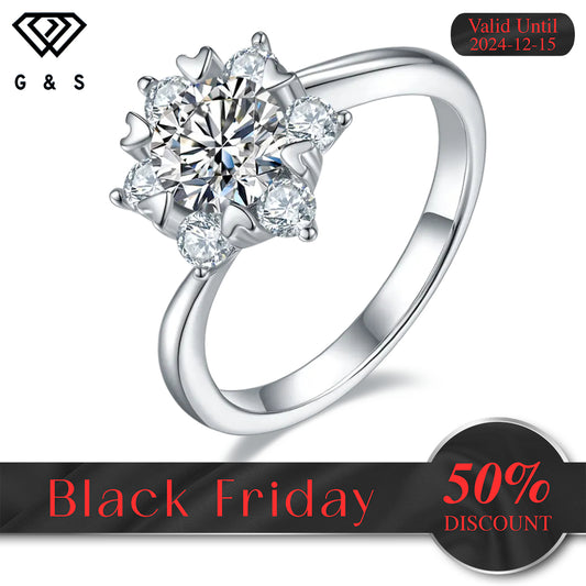 Floral 1.00ct Moissanite Engagement Ring - Black Friday