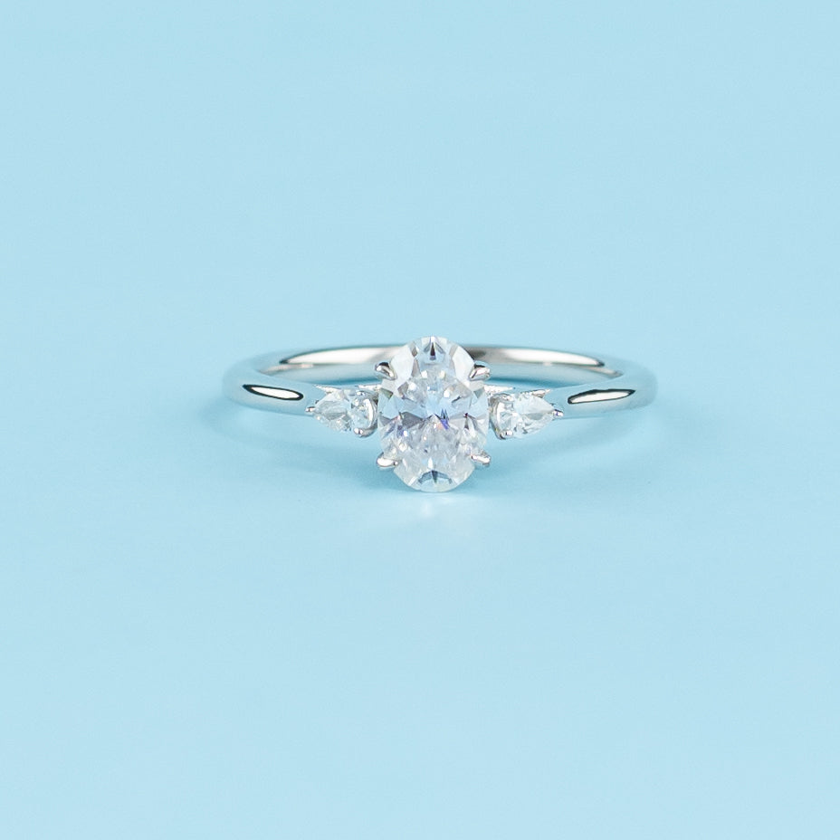 Infinite Love Trilogy Oval Cut Moissanite Engagement Ring