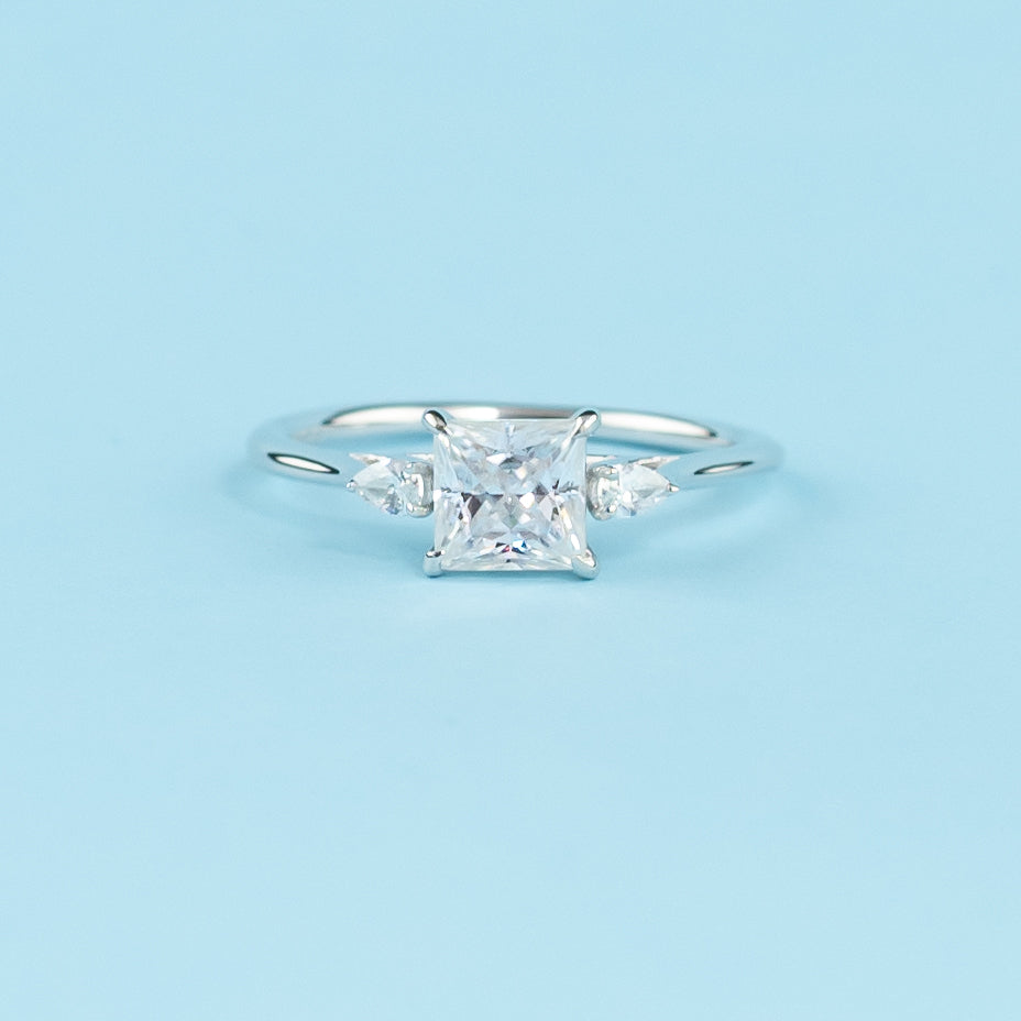 Infinite Love Trilogy Princess Cut Moissanite Engagement Ring