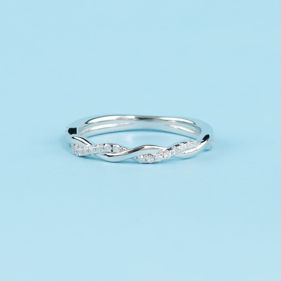 Timeless Infinity Moissanite Wedding Band