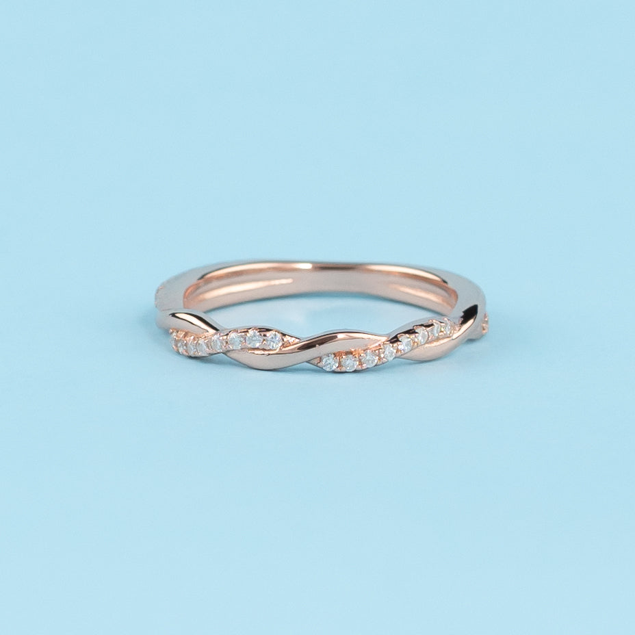 Timeless Infinity Moissanite Wedding Band - 18ct Rose Gold Plated