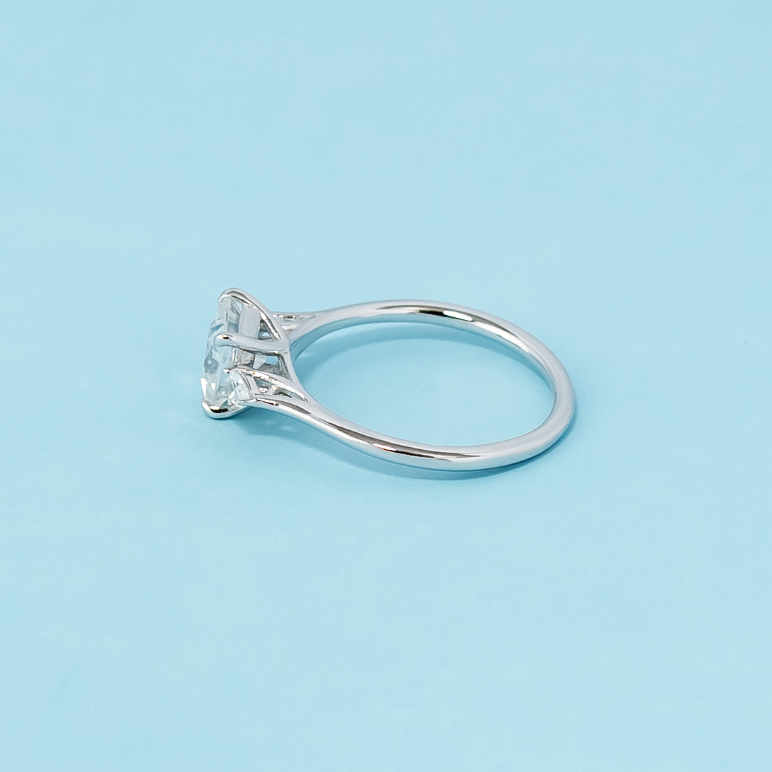 Infinite Love Trilogy Princess Cut Moissanite Engagement Ring