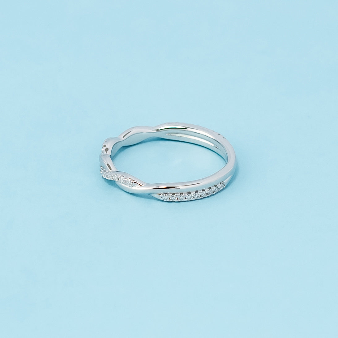 Timeless Infinity Moissanite Wedding Band