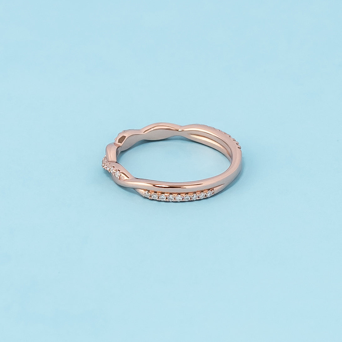 Timeless Infinity Moissanite Wedding Band - 18ct Rose Gold Plated