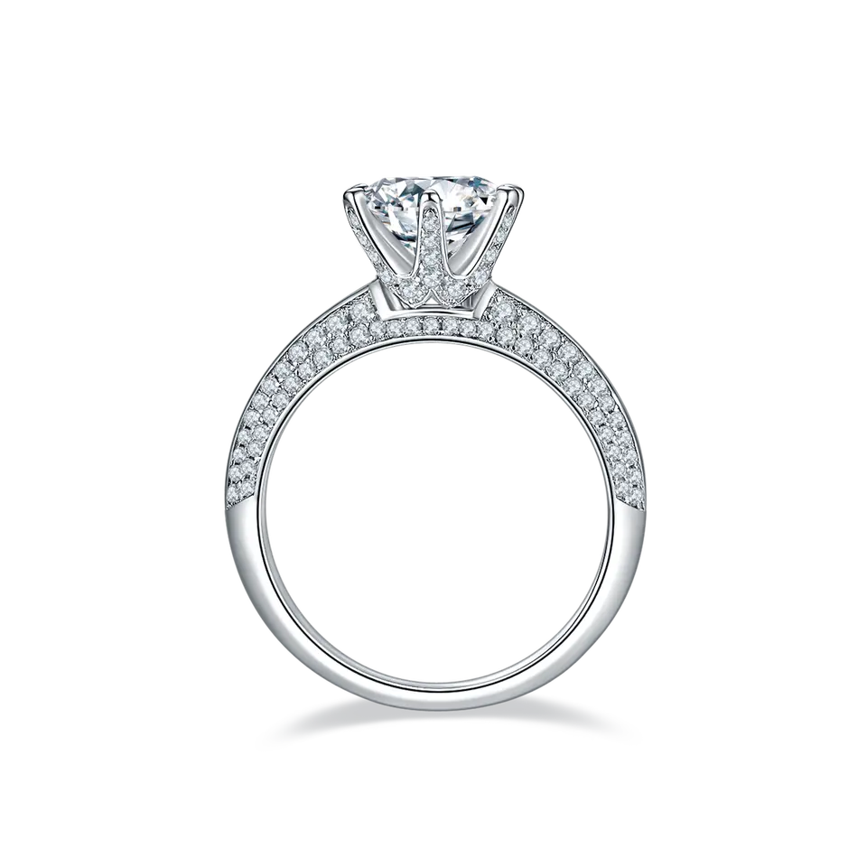 Elegant Pave 2.00ct Moissanite Engagement Ring