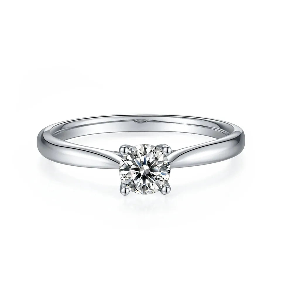 Classic 4 Claw Solitaire 0.50ct Moissanite Engagement Ring