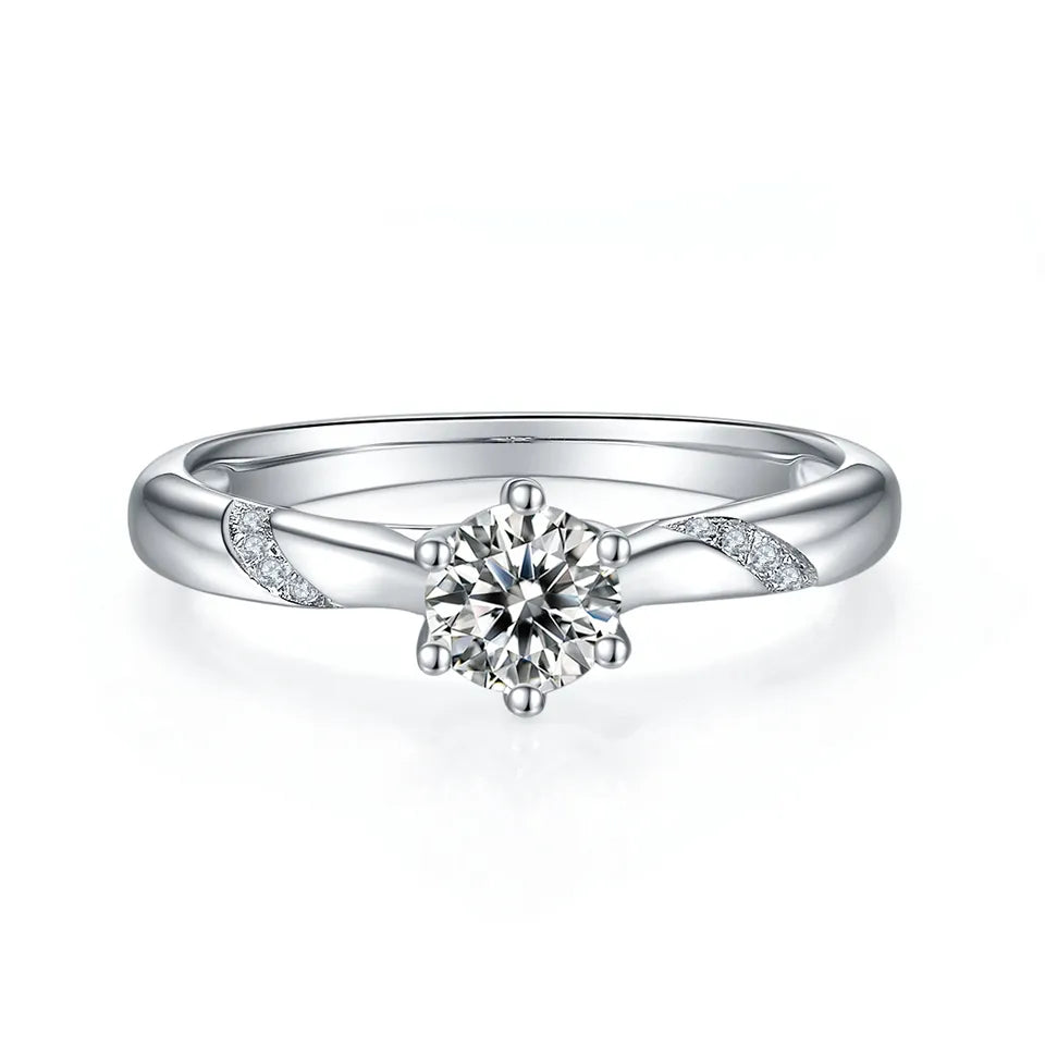 Modern Solitaire 0.50ct Moissanite Engagement Ring