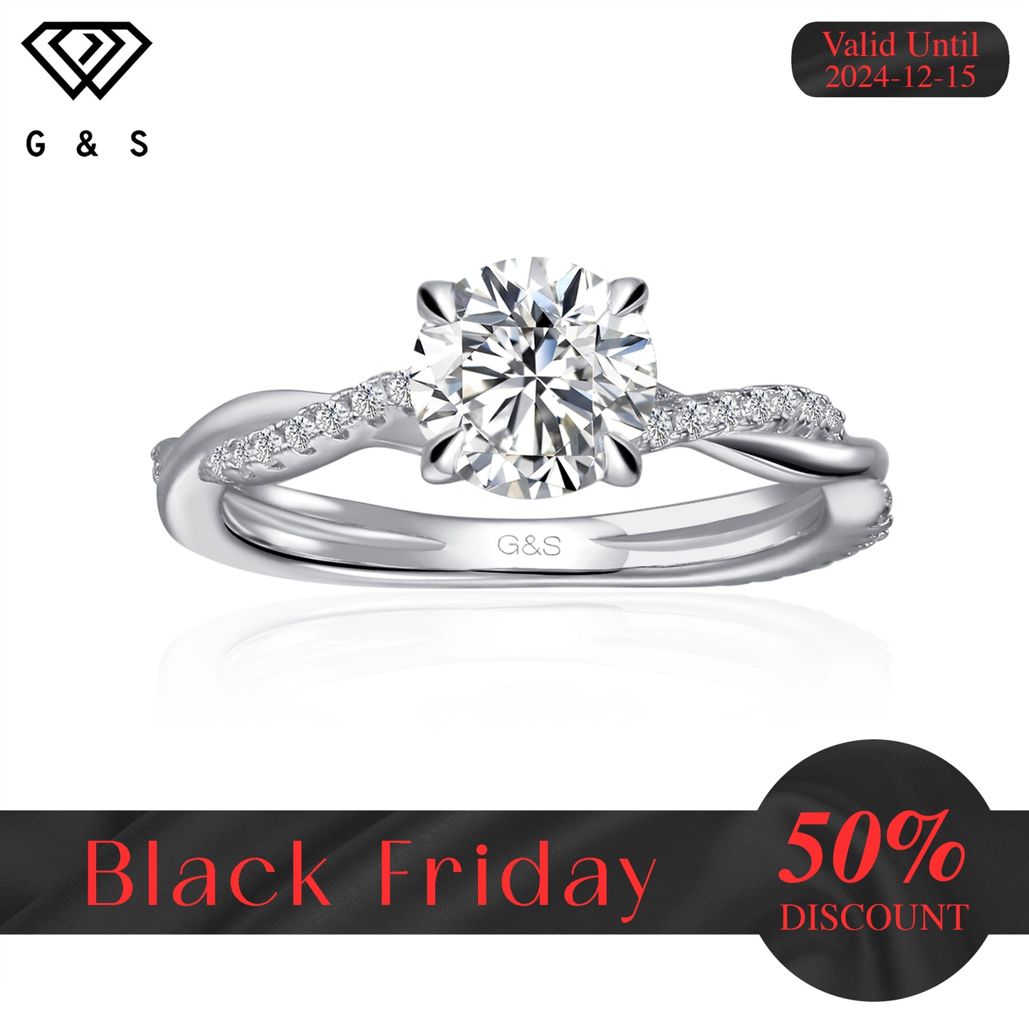 Timeless Infinity Round Brilliant Moissanite Engagement Ring - Black Friday