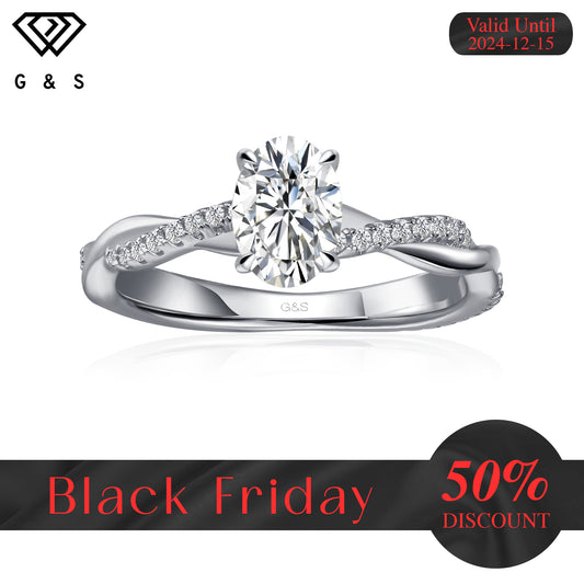 Timeless Infinity Oval Cut Moissanite Engagement Ring - Black Friday