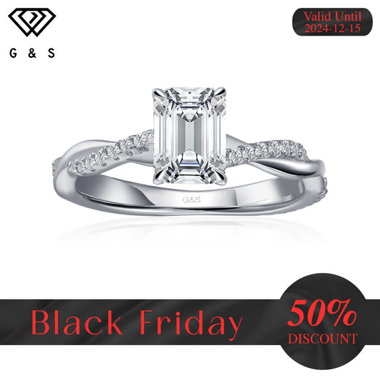 Timeless Infinity Emerald Cut Moissanite Engagement Ring - Black Friday