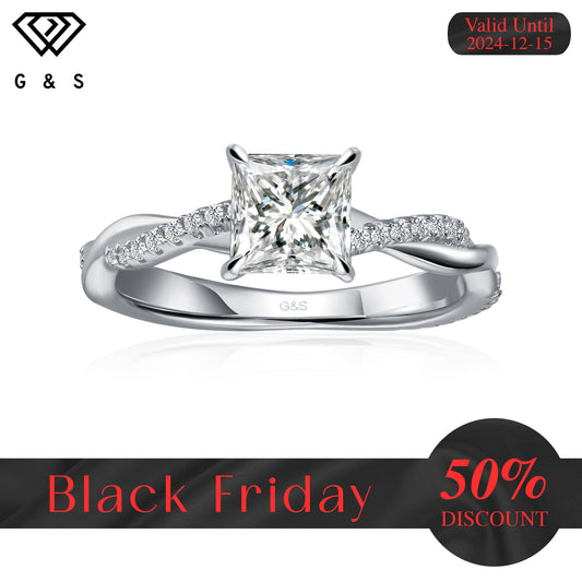 Timeless Infinity Princess Cut Moissanite Engagement Ring - Black Friday