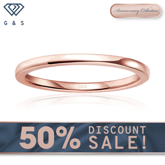 Forever Classic Sterling Silver Wedding Band - 18ct Rose Gold Plated