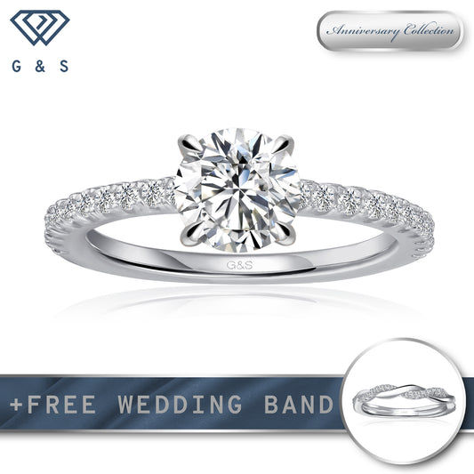 Hidden Elegance Round Brilliant Moissanite Engagement Ring