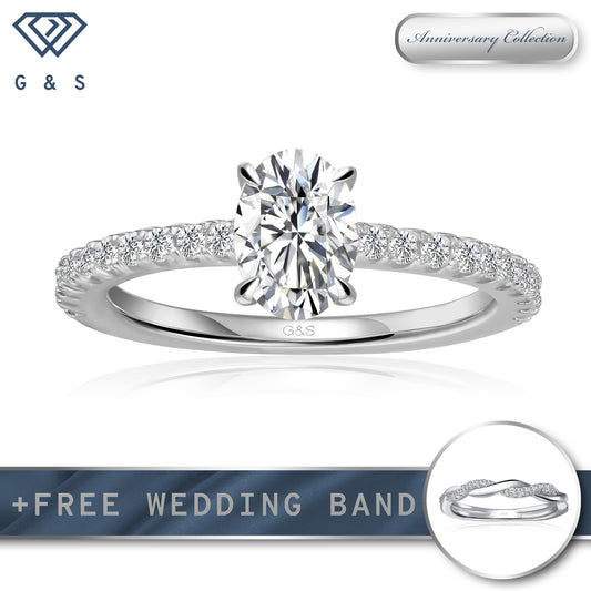 Hidden Elegance Oval Cut Moissanite Engagement Ring