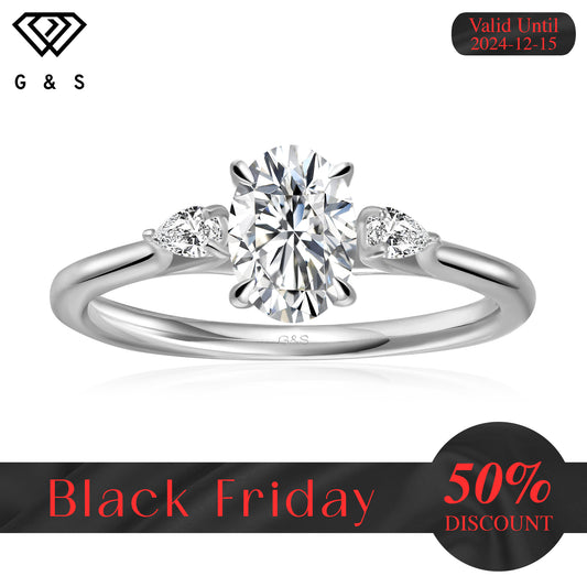 Infinite Love Trilogy Oval Cut Moissanite Engagement Ring - Black Friday