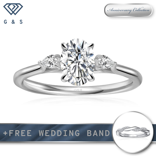 Infinite Love Trilogy Oval Cut Moissanite Engagement Ring