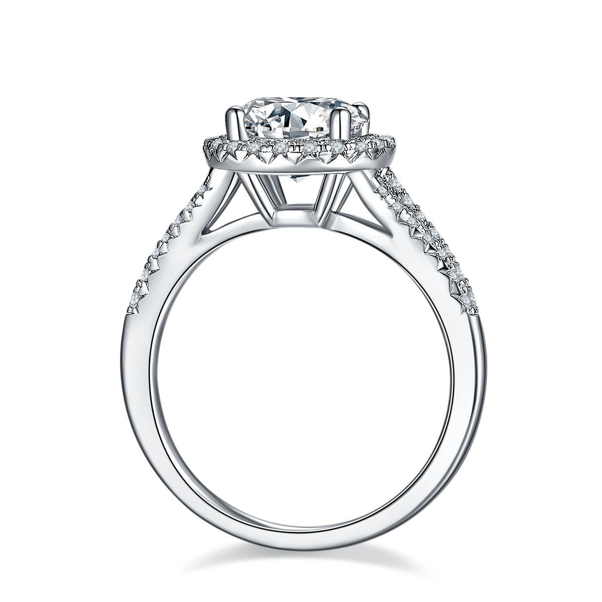 Elegant 2.00ct Halo Moissanite Engagement Ring