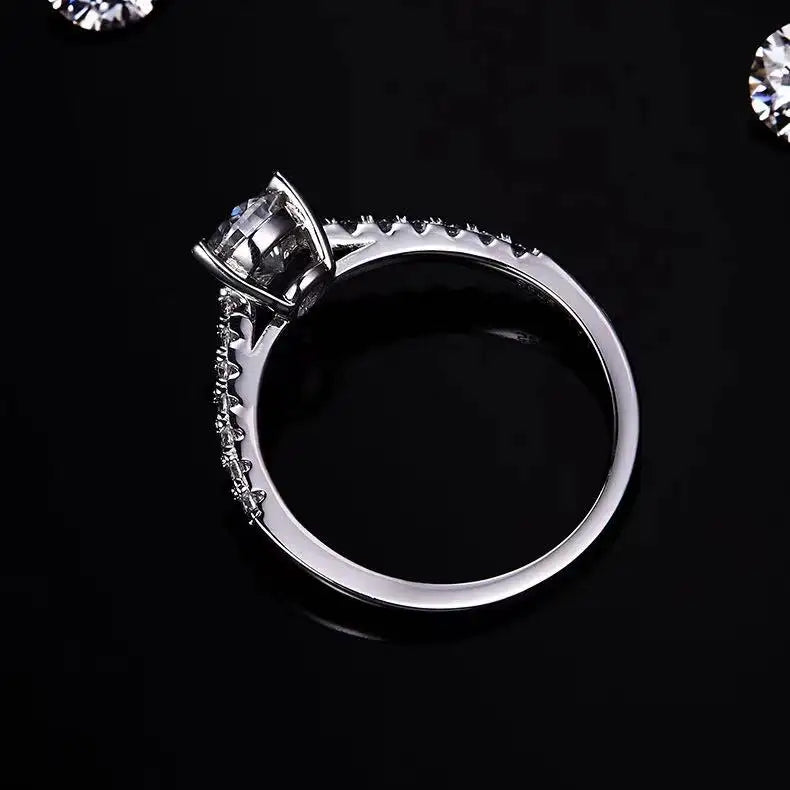 Elegant Basket Set 1.00ct Pear Shape Moissanite Engagement Ring - Black Friday