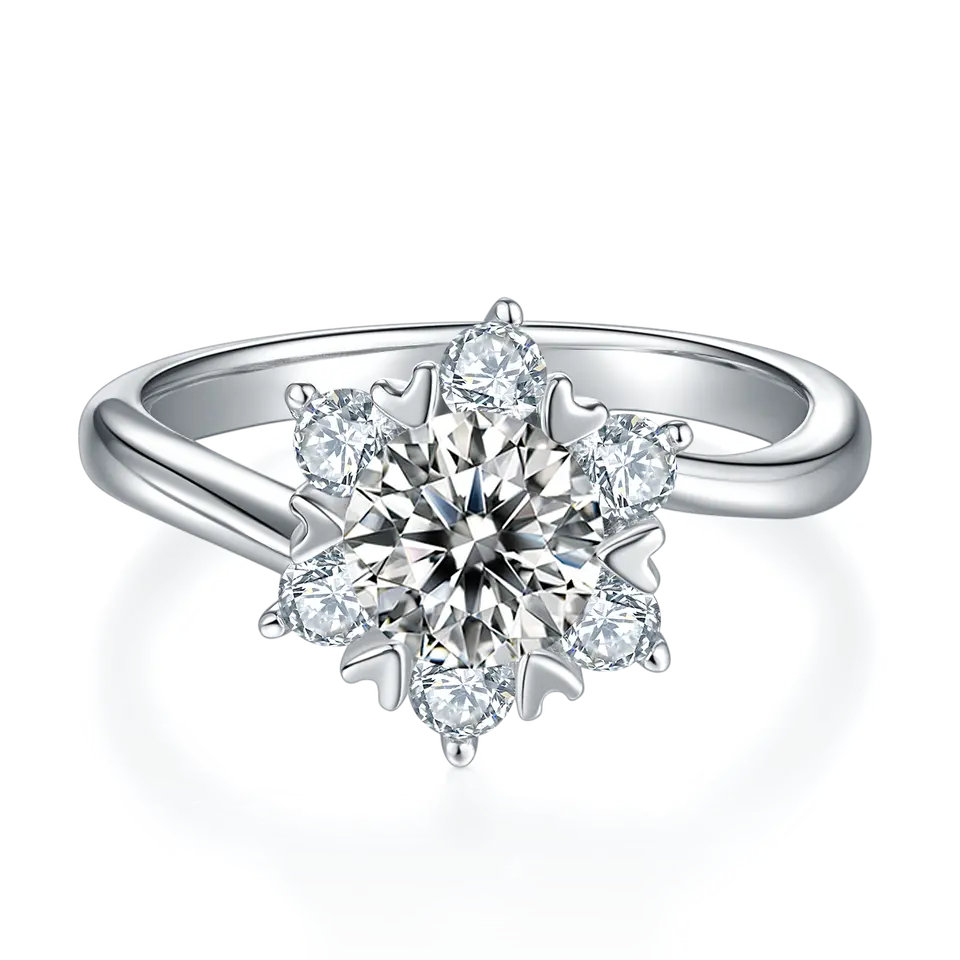 Floral 1.00ct Moissanite Engagement Ring