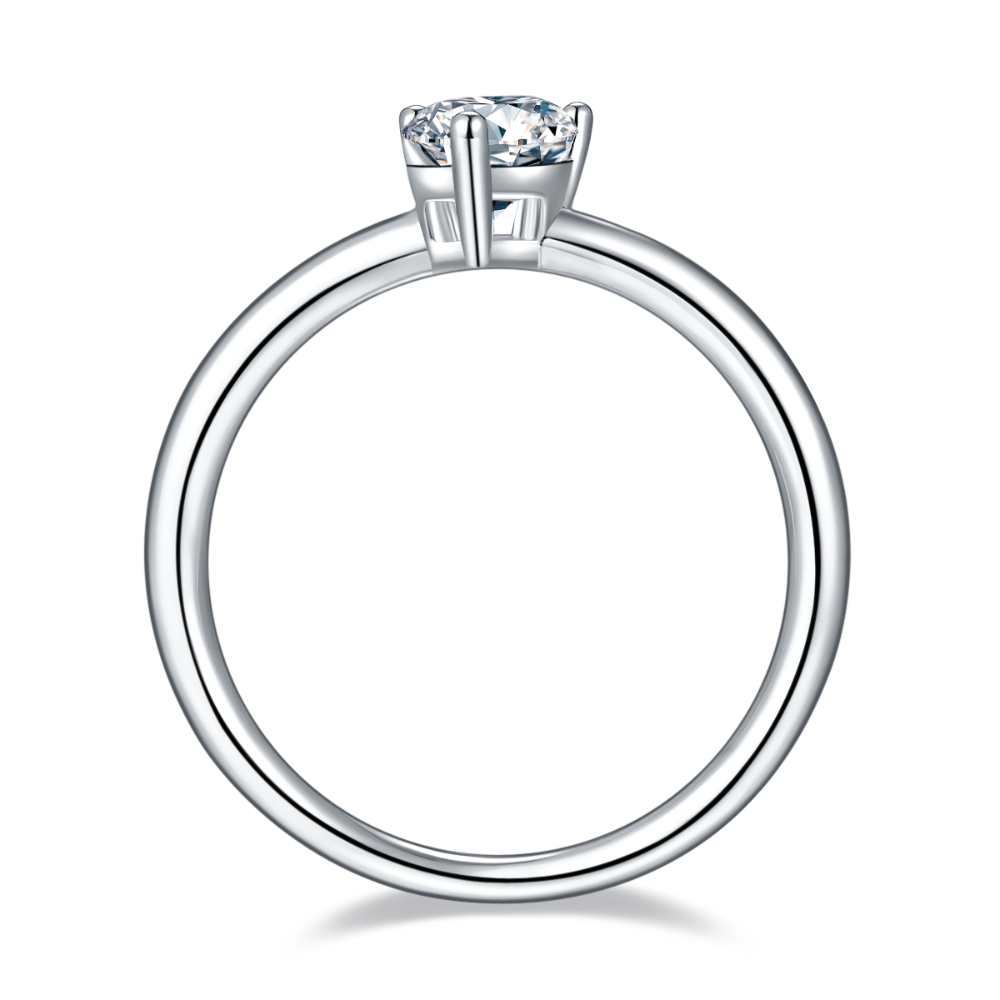 Classic Claw Pear Shape Solitaire 1.00ct Moissanite Engagement Ring Set in Sterling Silver - Black Friday