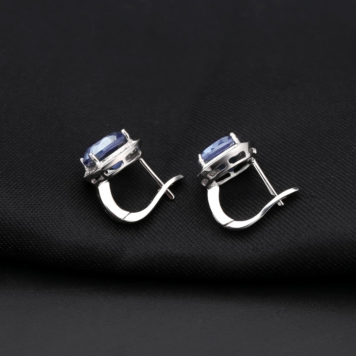 Elegant Halo Mystic Quartz Earrings - Cushion Cut