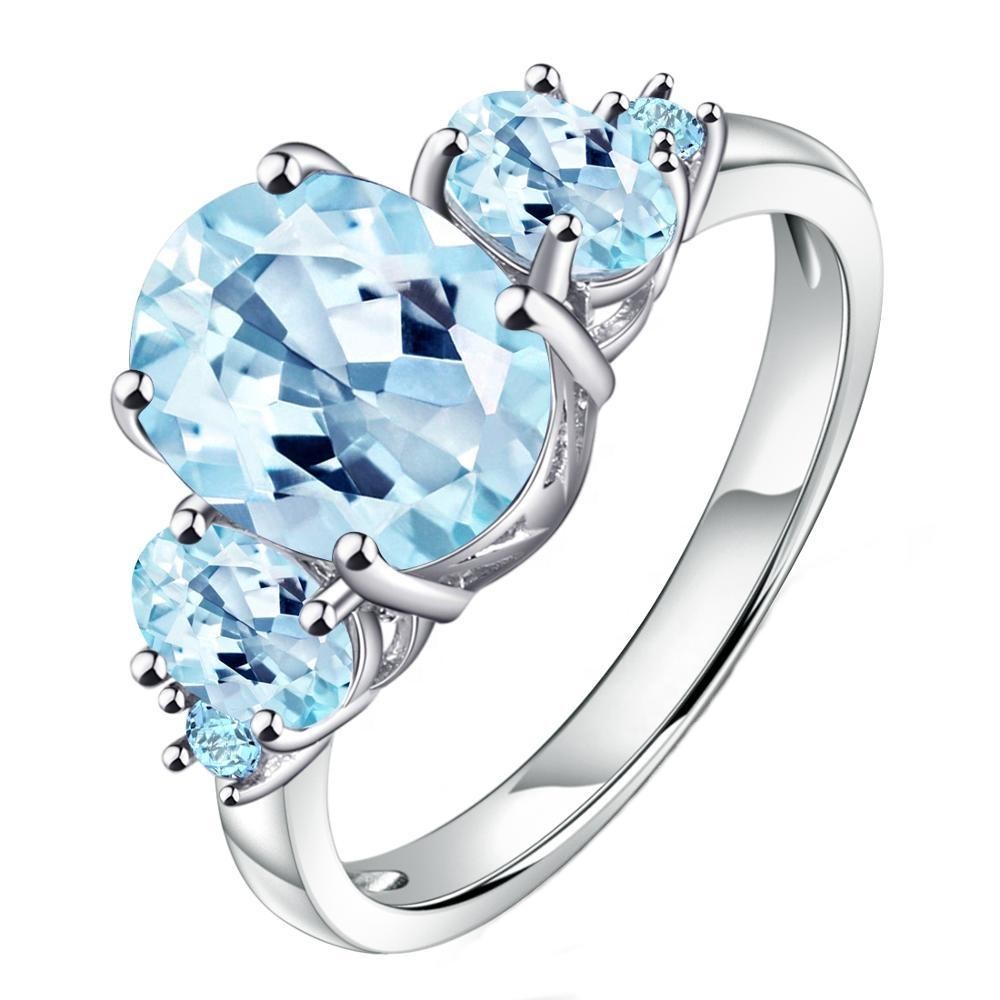 5 Stone Blue Topaz Ring - Oval Cut – Gems and Stuff