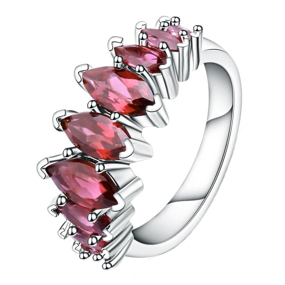 Garnet Half Eternity Band - Marquise Cut