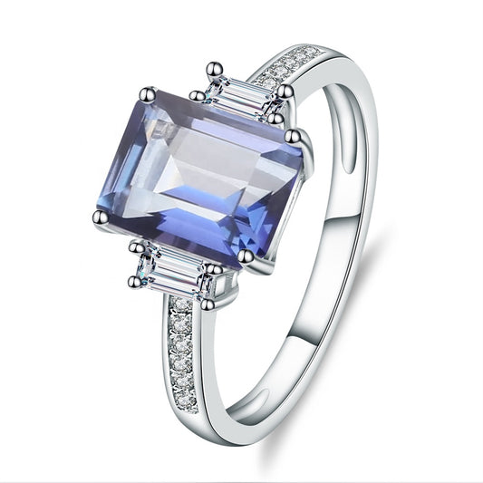 Trilogy Mystic Quartz Ring - Emerald Cut